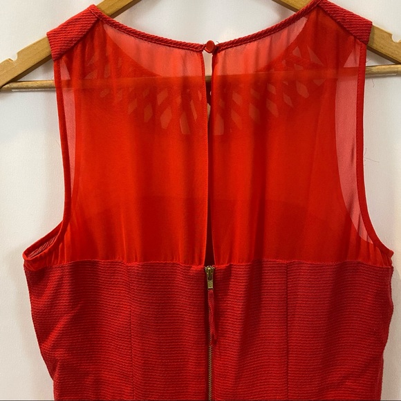 Anthro Maeve Lattice Neck Fit And Flare Skater Dress in Bright Red size 2 - Picture 7 of 15
